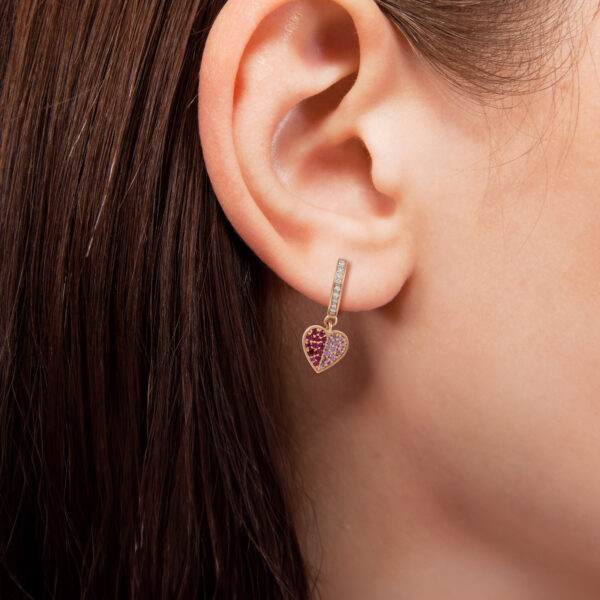 Elegant dangling heart earrings